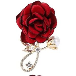 Stylish Fabric Rose Brooch Flower For Women‎ Unisex Plant Pin Casual Party Gift